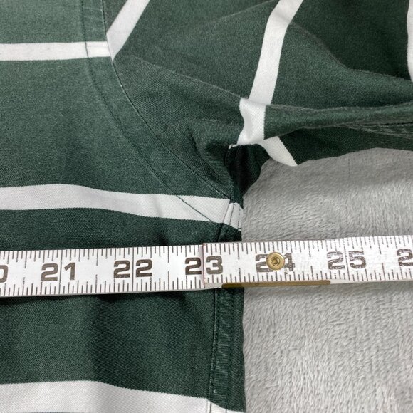 VTG 90s Tommy Hilfiger Shirt Mens Medium Green Striped Embroidered Button Down - Picture 7 of 11